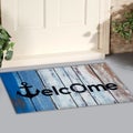 Beautiful beach theme multicolor Outdoor Doormat with `Stylish Welcome` text outside home