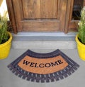 Beautiful beach theme multicolor Outdoor Doormat with `Stylish Welcome` text outside home