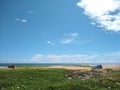 beautiful beach in Thiruvananthapuram, Poovar beach, seascape view, blue sky background Royalty Free Stock Photo