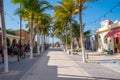 The beautiful beach town of Sisal near Merida on a sunny summer day