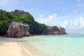 Beautiful beach on tropical paradise Seychelles island.