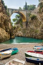 Beautiful beach under the bridge Royalty Free Stock Photo