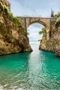 beautiful beach under the bridge Royalty Free Stock Photo