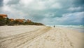 The beautiful beach of Varadero in Cuba at rainy and stormy day