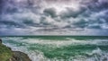 The beautiful beach of Varadero in Cuba at rainy and stormy day