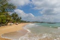 Beautiful beach. View of nice tropical beach with palms around. Royalty Free Stock Photo