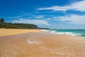 Beautiful beach. View of nice tropical beach with palms around. Royalty Free Stock Photo