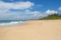 Beautiful beach. View of nice tropical beach with palms around. Royalty Free Stock Photo