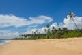 Beautiful beach. View of nice tropical beach with palms around. Royalty Free Stock Photo