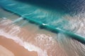 Beautiful beach and waves in the sea, drone view. AI generative