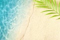 Beautiful beach with white sand palm leaf and clear blue sea. Top view Royalty Free Stock Photo