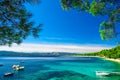 Beautiful beach Zlatni rat in Bol, Island Brac, Croatia Royalty Free Stock Photo