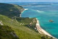 Aerial view of Arrabida beaches in Setubal, Portugal