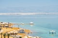 Beautiful beaches of the dead sea in ein bokek in israel Royalty Free Stock Photo