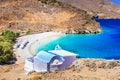 beautiful beaches of Greece - Astypalaia island , and little church of Agios Konstantinos