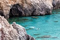 Beautiful beaches of Greece - Tsigrado, Milos island Royalty Free Stock Photo