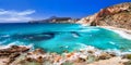 Beautiful beaches of Greek islands- Milos, Cyclades Royalty Free Stock Photo