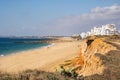Beautiful beaches and cliffs in Quarteira, Algarve, Portugal