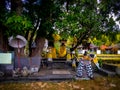 Beautiful Beachfront Small Balinese Hindu Temple And The Garden In The Dusk Sunshine At Umeanyar Village