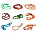 Beautiful beads collection on white background. Full size