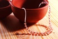 Beautiful beads necklace with clay pots Royalty Free Stock Photo