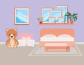 Beautiful bed room house scene Royalty Free Stock Photo