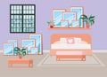 Beautiful bed room house scene Royalty Free Stock Photo