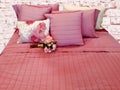 Beautiful bedclothing in pastel pink colour