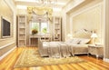 Beautiful bedroom interior design in a classic style