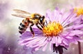 Beautiful bee and flower a sunny day Royalty Free Stock Photo