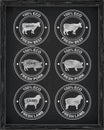 Beautiful beef icon, pork, lamb