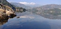 Beautiful begnas lake with himalayan mountain background