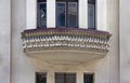 Beautiful beige stone architecture balcony