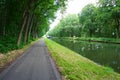 Canal and towpath in the Kempen, Belgium. Royalty Free Stock Photo