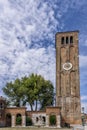 Beautiful bell tower in Murano island, venice, Italy