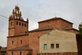 Beautiful Bell Tower In This Picturesque Village With Its Black Slate Roofs In Madriguera. Architecture Vacation Travel Rural Life Royalty Free Stock Photo