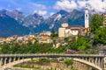 Beautiful places of northen Italy - picturesque Belluno town in Dolomites Alps mountains