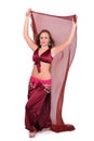 Beautiful belly dancer with long blond hair Royalty Free Stock Photo