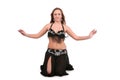 Beautiful belly dancer with long blond hair Royalty Free Stock Photo