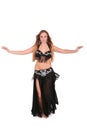 Beautiful belly dancer with long blond hair Royalty Free Stock Photo