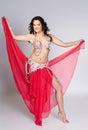 Beautiful belly dancer in motion Royalty Free Stock Photo