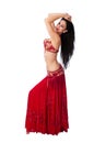 Beautiful Belly Dancer in Red Costume Royalty Free Stock Photo