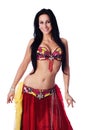 Beautiful Belly Dancer in a Red Costume Royalty Free Stock Photo