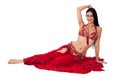 Beautiful Belly Dancer in Red Costume Royalty Free Stock Photo