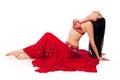 Beautiful Belly Dancer in Red Costume Royalty Free Stock Photo