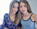 Beautiful best friend teen girls portrait