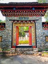 Beautiful Bhutan Traditional Style Entrance at Religious Temple