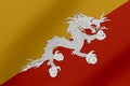 Beautiful Bhutan waving flag illustration