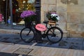 Beautiful Bicycle With Flowers And Message In Leon. Architecture, Travel, History, Street Photography.