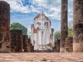 Beautiful big buddha statue stand at Chan Palace, Phitsanulok Royalty Free Stock Photo